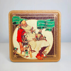 1994 Norman Rockwell Santa Claus Christmas Snickers Tin